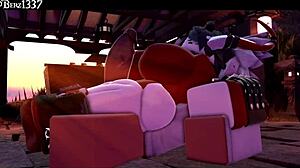 Succubus Delivers Wild Thighjob In Rough Anime