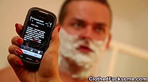 The classy glam whore gets sprayed in this threesome