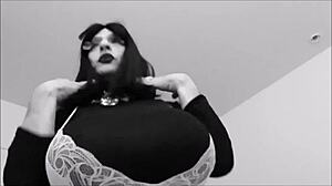 Voluptuous shemale whore Karola TS flaunts big tits and cock