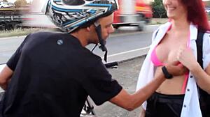 Voyeur Watches Big Tits Creampie In Car