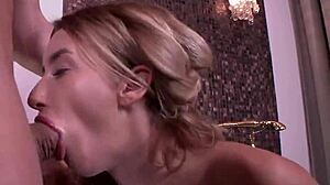 Skinny chick gets massaged