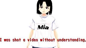 mia anime school girl poses in gravure style in her room wearing sailor school uniform