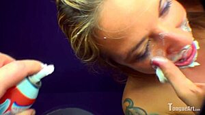 McKenzie’s cum on my tongue