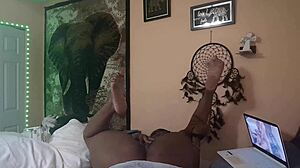 Naejae Rubs Her Twat While Watching Lesbian Porn!