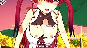 i'm houshou marine, relaxing on the beach in sailor outfit