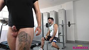 My first gym day with Magic Javi and Kike Gil, muscular bodybuilders