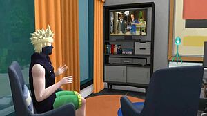 Hey, Misa Amane gets hot watching Naruto movie! They hit the bed for wild action.