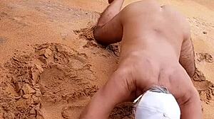 Ladysilva Latina Gay Shows Off Hot Ass on Public Beach.