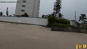 Manoella Fernandes fucks on the beach in Mongaguá!