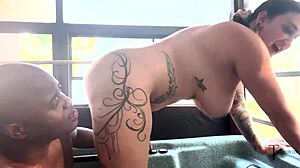 Emo PAWG Avalon Mira Shared by Black Cocks in Gangbang