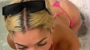 she found me bathing and made me suck her cock