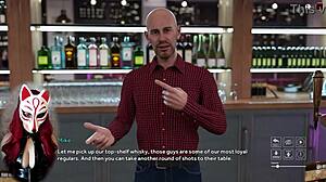 Cartoon brothel visit: Playful vixen's public escapade