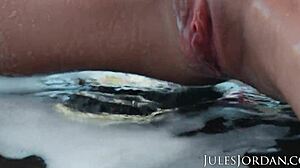 Jules Jordan's interracial scene with deep throat action with Lily Adams