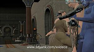 Cartoon porn with a 3D animation of hardcore sex with a monster