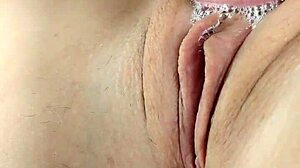 Clit licking causes explosive squirting orgasm close up