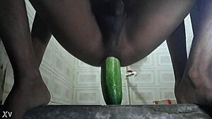 horny gay pussy fucked by cucumber