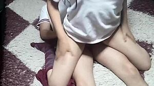 teen hangs out with classmate in uniform after science homework