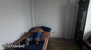 Young Latina’s self-pleasure experience with natural breasts and toy