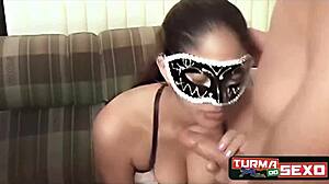 Wow, two hot Latina friends dive into wild anal gangbang action!