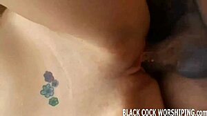 The old femdom cuckold watches as the big black cock slides into her tight pussy with bdsm elements