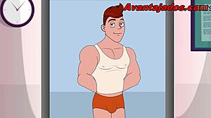 Check Out This Cartoon Guy Getting Fucked in the Gym