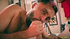 Camilo Brown Sloppy Deepthroat on Cute Twink Emmanuel Kokichi, Swallowing Cum