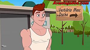 Check Out This Cartoon Guy Getting Fucked in the Gym