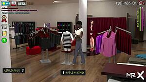 Touching breasts in the fashion store game