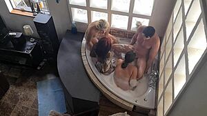spa bath with three girls