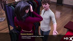 Touching breasts in the fashion store game