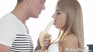 barely legal tequila blonde bent over after a sloppy wet blowjob