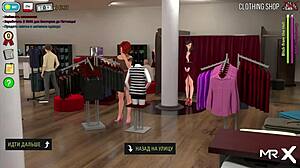 Touching breasts in the fashion store game