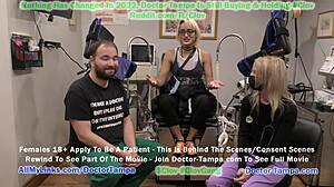 Doctor Tampa gives Channy Crossfire yearly gyno checkup, nurse Stacy Shepard chaperones.