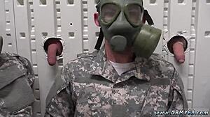 guy in bear suit tries gay sex first time at glory hole