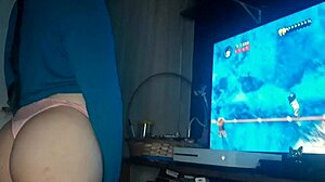 gamer girl got me hooked with her big asian ass while playing together late night.