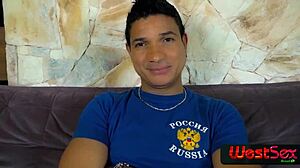 Tattooed teen, TAKE that MONSTER COCK on the couch!