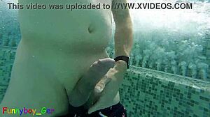 Gay Guy Jerks Fat Cock Underwater!