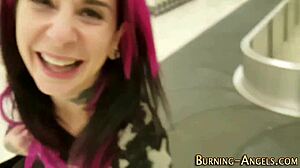 Alternative Goth girl gets her ass fucked and fingered hard