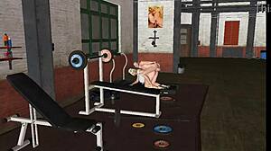 fitness trainer fucks girl right on the treadmill with fingering and oral