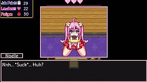 Noelle Blows Big Tits In Hentai Game!