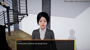 In my new family episode 312, the brunette and redhead interact.