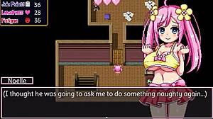 Noelle Blows Big Tits In Hentai Game!