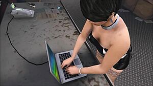 Cristina Fucked by Two Mechanics in the Workshop