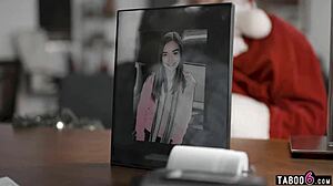 Does Santa Fuck Petite Teens At His Boss's Home?