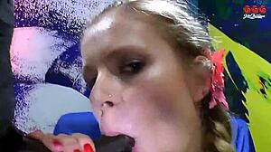 Hardcore European whores get facials and bukkake!