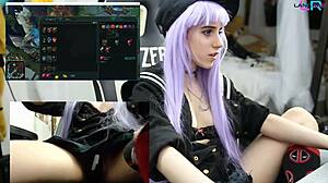 Teen On Webcam Masturbates While Playing League Of Legends URF Mode