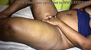 mavis fingers her fat pussy hard
