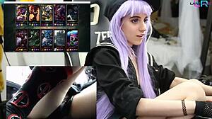 Teen On Webcam Masturbates While Playing League Of Legends URF Mode