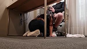 Deepthroat interview for a hot job in Spanish