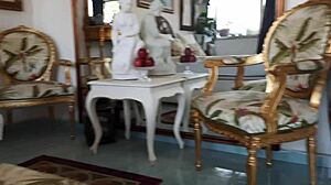 Mature amateur worships big black cock in gay scene